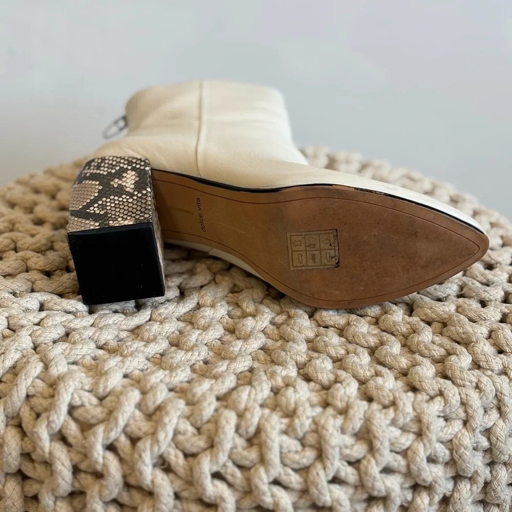Dolce Vita Cream Ankle Boots - Picture 4 of 4